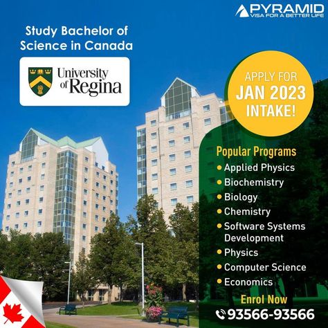 Study in University of Regina, Canada Study In University, Canada University, Regina Canada, Canada Study Visa, University Of Regina, Canada Study, Science Degree, Bachelor Of Science, January 2023