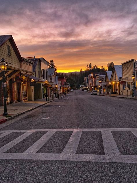 Downtown Nevada City, historic building, shops and restaurants, photo by Erin Thiem Nevada Aesthetic, City Sunrise, The Last Man On Earth, America City, Small Town Life, City Road, Nevada City, American Cities, City Aesthetic