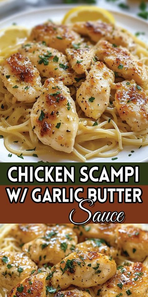 This Chicken Scampi recipe is the perfect blend of savory garlic, tender chicken, and buttery goodness! 🍋✨ Whether you're cooking for a cozy dinner or need a quick and easy dish for a busy weeknight, this recipe delivers BIG flavor with minimal effort. 😋

🔗 Click the link to get the full recipe and make this crowd-pleaser tonight! Your family will love it, and you'll love how easy it is to make. 😍🍗

#ChickenScampi #EasyRecipes #QuickDinner #30MinuteMeals Scampi Sauce Recipe Chicken, 2b Dinner Recipes, Easy Chicken Scampi Recipe Without Wine, Best Chicken Scampi Recipe, Chicken Tenderloin Scampi, Chicken And Fish Recipes, Chicken Scampi Recipe Without Wine, Chicken Scampi Sauce Recipe, Creamy Scampi Sauce Recipe