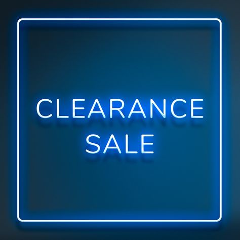 CLEARANCE SALE neon word typography on a blue background | free image by rawpixel.com / nunny Clearance Sale Banner, Clearance Sale Poster, Word Typography, Neon Frame, Arrival Poster, Hue Lights, Stock Clearance Sale, Neon Words, Free Illustration Images