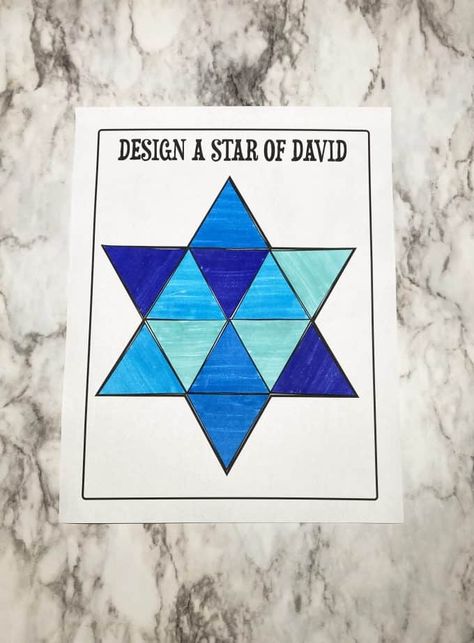 Yom Haatzmaut Activities, Star Of David Craft, Triangle Tessellation, Yom Haatzmaut Crafts, David Craft, Tessellation Pattern, Yom Haatzmaut, Hanukkah Activites, Hanukkah Traditions