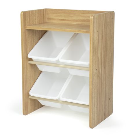 Humble Crew 4 Bin Storage End Table Nightstand - Walmart.com Nightstand Walmart, Storage End Table, Washington House, Dorm Storage, Bin Storage, Steel Shelving, Toy Bins, Toy Storage Boxes, Table Nightstand