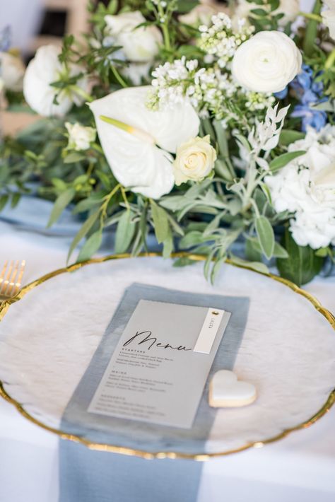 Luxury glass charger plate with dusty blue linen napkins - a truly beautiful combination perfect for any season! Designed by Ambience York at Saltmarshe Hall. Table Setting | Wedding Table Setting | Table Décor |Wedding Table Décor | Table Decorations | Charger Plate | Luxury Wedding Ideas | Wedding Table Décor Ideas | Place Setting | Wedding Stationery | Wedding Décor | Wedding Decoration | Dusty Blue Wedding Colour Powder | Modern Wedding Styling | Contemporary Wedding Decor Sky Blue Table Setting, Dusty Blue Wedding Place Setting, Dusty Blue Napkins Wedding, Blue Linen Wedding, Bachelorette Table Decor, Blue Charger Plates, Bachelorette Table, Wedding Table Decorations Elegant, Napkins Wedding Table