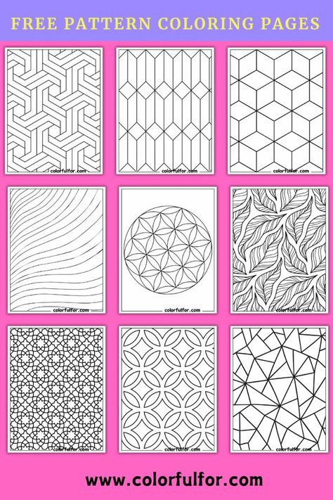 Unleash your creativity! Click the link above to find a collection of inspiring coloring pages and start coloring today! 😀🙂 Free Adult Coloring Printables Simple, New Hobbies To Try, Patterns Zentangle, Geometric Patterns Drawing, Calming Art, Free Adult Coloring Printables, Geometric Coloring Pages, Adult Colouring Printables, Coloring Pages Inspirational