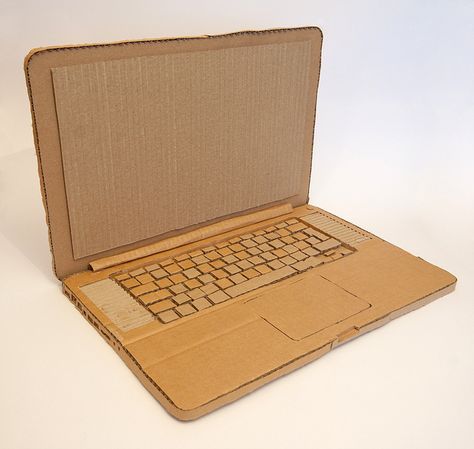 cardboard laptops | cardboard laptop Cardboard Laptop, Cardboard Art Projects, Cardboard Art Sculpture, Cardboard Props, Diy Karton, Cardboard Crafts Kids, Hadiah Diy, Cardboard Model, Cardboard Crafts Diy