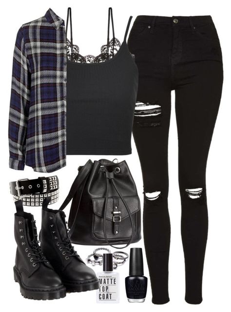 "Requested outfit" by ferned ❤ liked on Polyvore featuring Topshop, Hanky Panky, H&M, OPI and Dr. Martens Teenage Outfits, Boots Comfortable, Jeans Boots, Emo Outfits, Rock Punk, Emo Scene, Teenager Outfits, Hipster Fashion, Edgy Outfits