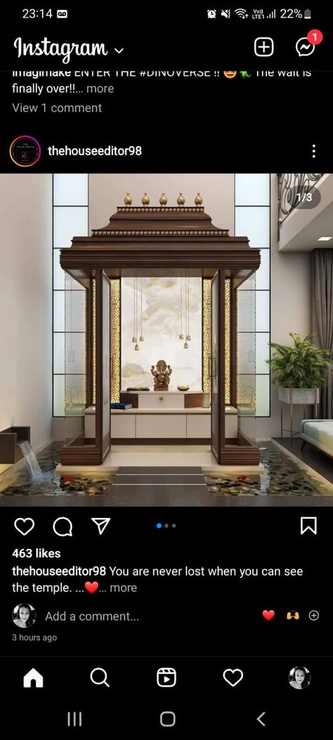 Pooja Room With Water Pond, Pooja Room Ideas Indian, Pooja Design, Pooja Unit, Court Yard, House Plans With Pictures, Mandir Design, House Balcony, Pooja Items