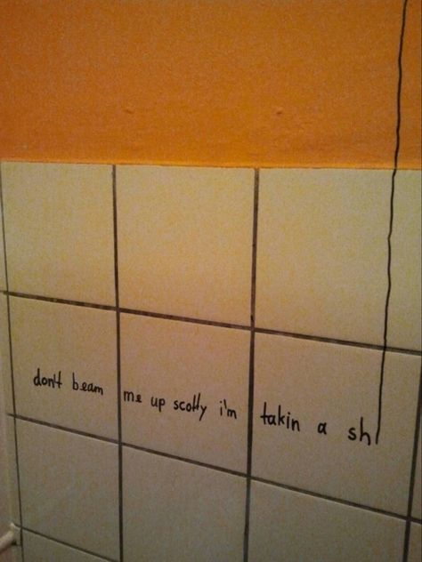 Don't beam me up Scotty, I'm takin a shiiiiiiiiii........ #beam #scotty #startrek #humour Bathroom Graffiti, Bathroom Stall, Wheel Of Time, Bathroom Humor, E Card, Bones Funny, Bathroom Wall, Star Trek, Beams