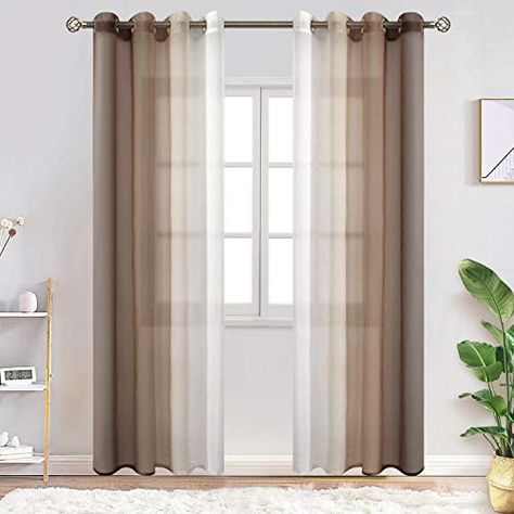 Brown Furniture Curtains, Light Brown Curtains, Havenly Dining Room, Grey Curtains Living Room, Ombre Curtains, Brown Curtains, Brown Rooms, Curtains Ideas, Country Curtains