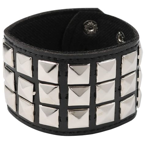 PRICES MAY VARY. Skeleteen Punk Rock Studded Band is stuffed with studs, making it perfect for goth style jewelry. This bracelet is 10" long and has 3 different sized closures to ensure a secure fit for every wrist. These Spiked Bracelets are of the ideal 80s rock star style and can be used for rockstar costumes. This faux leather and metal studded bracelet is the perfect accessory for a biker costume theme. Skeleteen items are made of tested materials that are non-toxic and safe. Skeleteen Goth Goth Style, 80s Rock Star, Rock Star Style, Biker Costume, Rockstar Costume, Studs For Men, Biker Bracelet, 80s Rock, Punk Jewelry