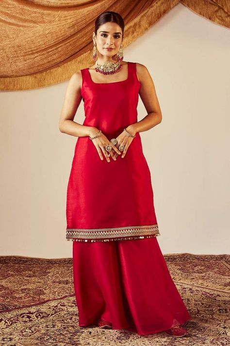 Buy Roze Red Nisa Kurta Pant Set Online | Aza Fashions Red Kurta, Indian Women Fashion, Dresses Fancy, Kurta Pant Set, Wedding Party Outfits, Traditional Indian Dress, Indian Dresses Traditional, Beautiful Pakistani Dresses, Traditional Indian Outfits