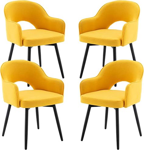 Guest Chairs For Office, Yellow Desk Chair, Office Yellow, Yellow Dining Chairs, Yellow Chairs, Round Swivel Chair, Home Office Desk Chair, White Round Tables, Yellow Desk