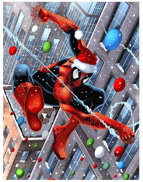 Merry Christmas Spider-Man Spider Man Christmas, Spiderman Christmas, Superhero Christmas, Spider Man Ps4, Christmas Desktop Wallpaper, Christmas Comics, Christmas Spider, Christmas Desktop, Balayage Ombré