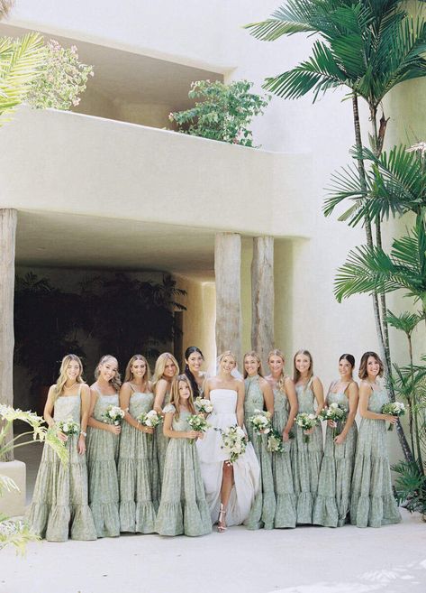 Tropical Green Bridesmaid Dresses, Dominican Republic Wedding Venues, Destination Wedding Dominican Republic, Bridesmaid Dresses Floral Print, Best Destination Wedding Locations, Wedding Scroll, Dominican Republic Wedding, Best Destination Wedding, Wedding Dr