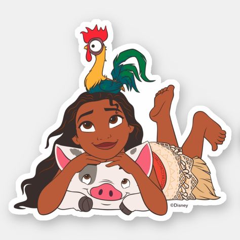 Check out this super cute Moana design featuring Moana, Hei Hei and Pua. Moana Pua And Hei Hei, Moana Stickers Printable, Hay Hay Moana, Moana Stickers, Hei Hei And Pua, Breakroom Ideas, Hei Hei Moana, Disney Stickers Printables, Disney Moana Birthday Party