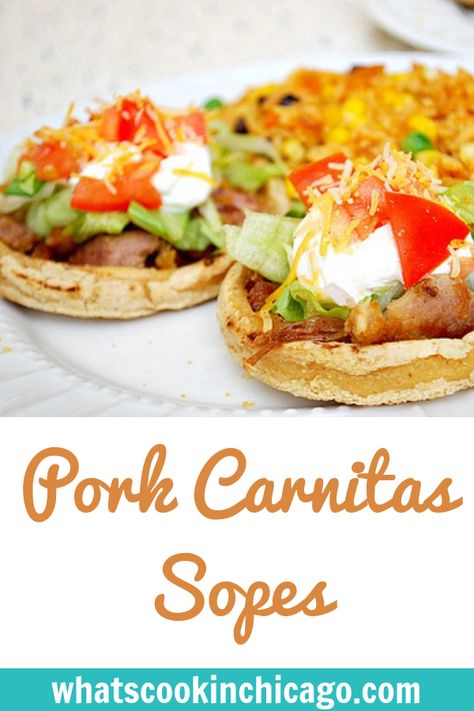 Pork Sopes Mexican, Corn Tortilla Tacos, Sopes Mexican, Mexican Sopes, Sopes Recipe, Corn Tostadas, Gluten Free Mexican, Mexican Pork, Split Pea Soup Recipe