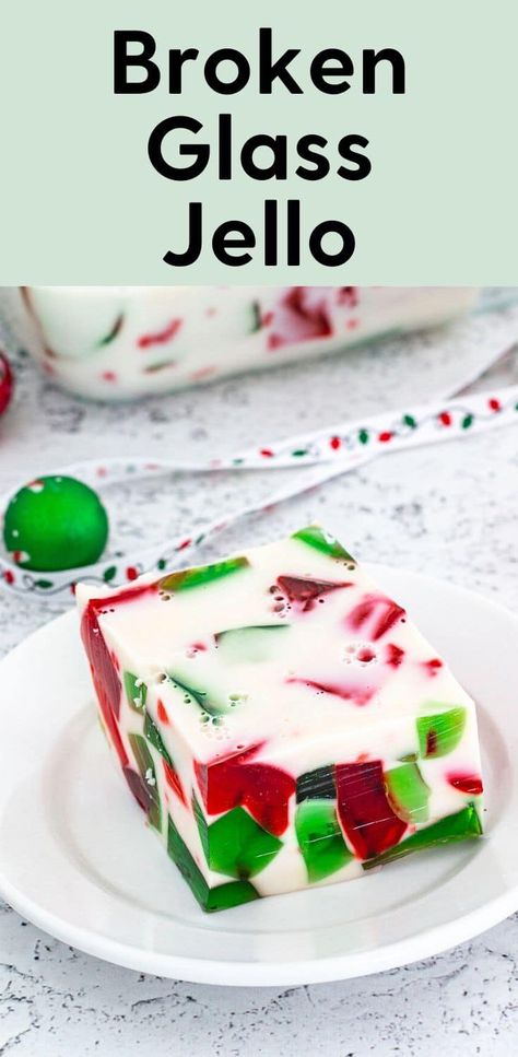 Jello Stained Glass Dessert, Xmas Jello Recipes, Mosaic Jelly Recipe, 1950s Jello Mold Recipes, Jello Layered Dessert Cool Whip, Jello Made With Ice Cream, Mexican Milk Jello, Broken Glass Jello Recipe Condensed Milk, 7 Layer Jello With Evaporated Milk