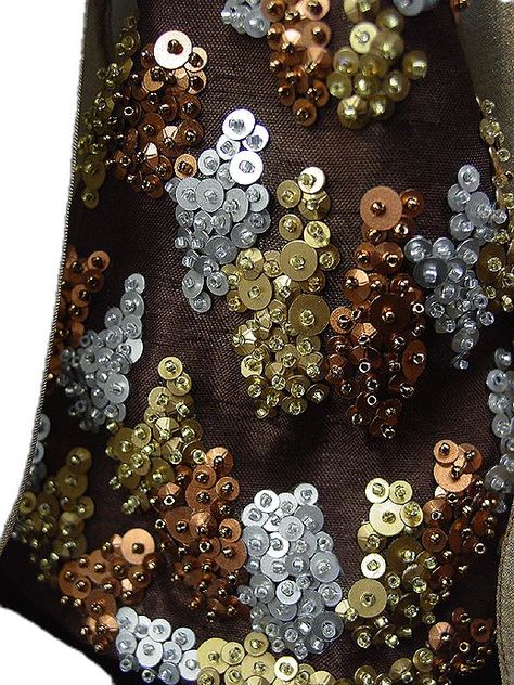 Sequence Embroidery Design, Sparkle Embroidery, Embroidery Fashion Detail, Abstract Embroidery, Hand Beaded Embroidery, Beadwork Embroidery, Bead Embroidery Tutorial, Sequin Embellishment, Couture Embroidery