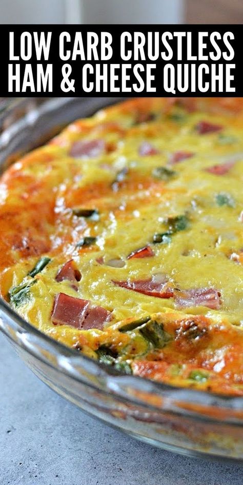 Quiche, Low Carb Recipes, Ham Cheese Quiche, Ham And Cheese Quiche, Cheese Quiche, Ham Cheese, Ham And Cheese, Free Crochet, Low Carb