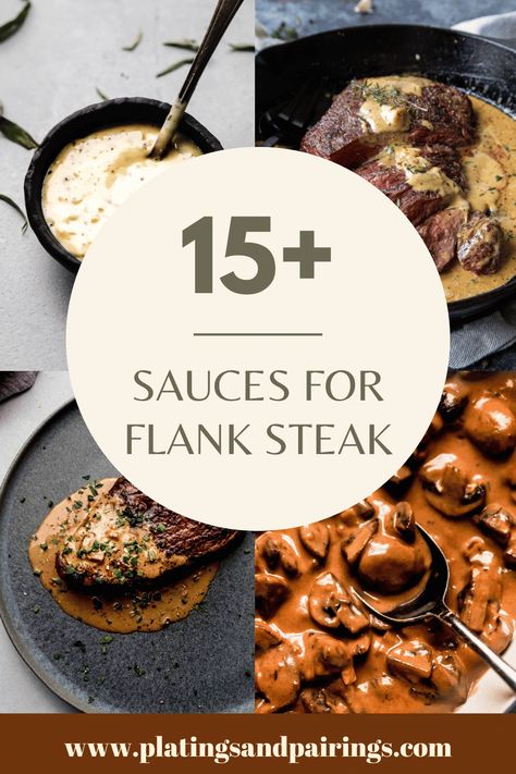 Sauce For Flank Steak, Flank Steak Sauce Recipes, Flank Steak Sauce, Flank Steak Dinner Ideas Meals, Stuffed Flank Steak With Bread Stuffing, Marinated Flank Steak Recipes, Flank Steak Dinner Ideas, Steak Diane Sauce, Steak And Whiskey