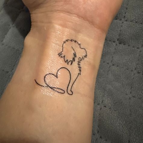 Dog Heart Love Outline Temporary Tattoo Animal Pet Memorial Tattoo Puppy Love Dog Breed Cute Outline Tattoo - Etsy Red Paw Print Tattoo, Pet Memorial Tattoo Dogs, Dog Lover Tattoo, Tattoo Ideas Matching, Tatoo Dog, Small Animal Tattoos, Pet Memorial Tattoo, Small Dog Tattoos, Puppy Tattoo