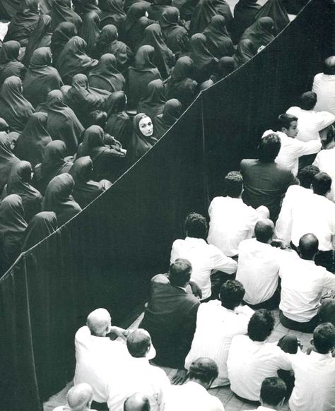 SHIRIN NESHAT  (b. 1957)  "FERVOR" (CROWD FROM BACK, WOMAN LOOKING OVER  HER SHOULDER) Shirin Neshat, Francesca Woodman, Foto Art, Ex Machina, White Photo, White Photography, Black And White Photography, Street Photography, Photography Inspiration