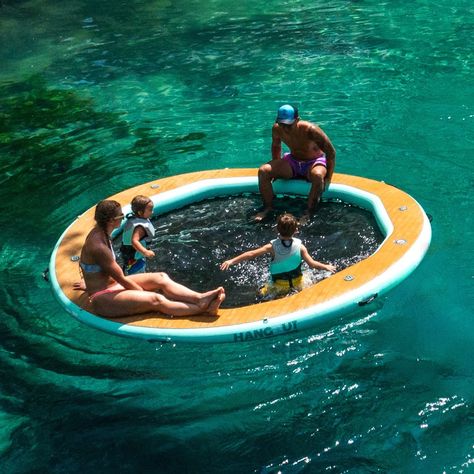 Really want this for our lake house! Great way for the dogs and kids to chill in the lake with us when they can't reach the bottom. BOTE Inflatable Hangout Water Hammock 10 Floating Raft, Dock, Lake Beach, Adults Kids Family Friendly, MAGNEPod Drinkware Compatible, Multiple Sizes Lake Must Haves, Lake House Activities, Lake Floats For Adults, Floating Dock Ideas, Lake Dock Ideas, Lake Toys For Adults, Dog Floats For Lake, Lake Rafts, Lake Floating