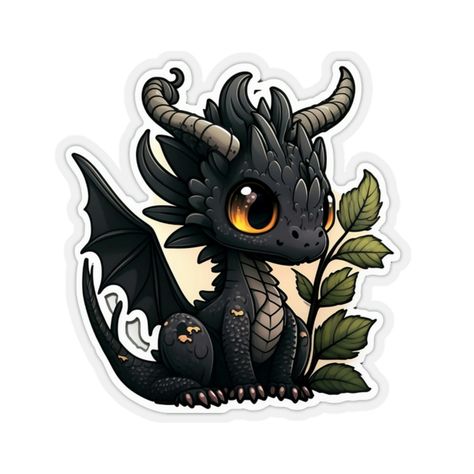 Dragon Design Art, Cute Chibi Stickers, Dragon Meaning, Fantasy Stickers, Dragon Stickers, Chibi Dragon, Cute Monsters Drawings, Dragon Sticker, Mythical Creatures Fantasy