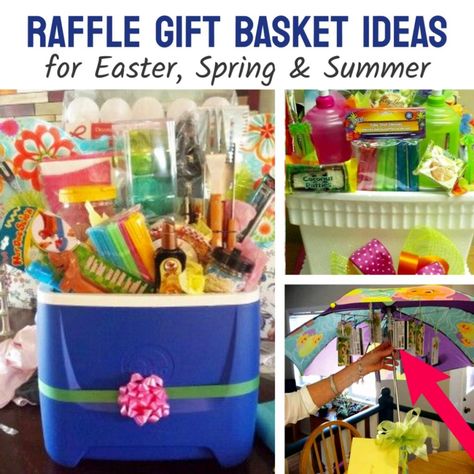 Raffle Gifts Basket Ideas For Easter, Spring and Summer fundraisers. family raffle door prizes or the Grand Prize at a family reunion. Adult gift basket ideas, sports, summer gift baskets and UNIQUE Easter basket ideas Unique Door Prizes, Summer Prize Basket Ideas, Spring Basket Raffle Ideas, Auction Basket Ideas Unique, Backyard Gift Basket Ideas, Office Basket Ideas, Summer Fun Raffle Basket, Basket Ideas For Raffle Fundraising, Fundraiser Baskets Ideas