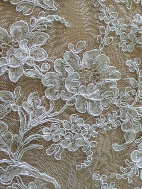 Antique French Alencon Lace, which was used mainly for trimmings. Vintage Lace Aesthetic, Vintage Lace Pattern, Lace Aesthetic, Chalk Festival, French Textiles, Lace Tattoo Design, A Level Textiles, Checks Pattern, White Lace Fabric