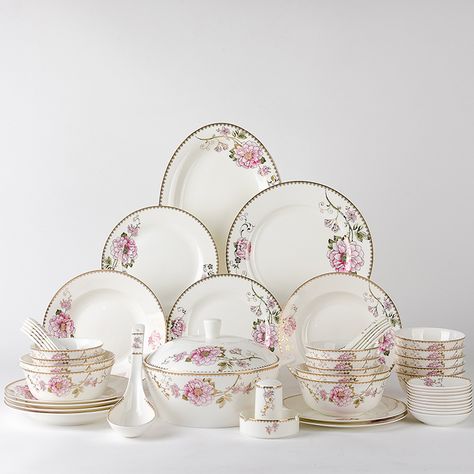 Fine China Dinnerware Dinner Sets, Dinner Sets Dinnerware, Yoga Rooms, Beautiful Crockery, Bone China Dinner Set, China Ware, China Crockery, Fine China Set, Crockery Set