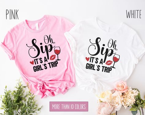 Girls Trip Tshirt Ideas, Girls Trip Shirts Ideas, Girls Weekend Shirts, Travel Tshirt, Girls Vacation, Girls Trip Shirts, Wine Shirts, Cruise Shirt, Fun Sweatshirts