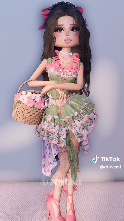 Dti Outfits Ideas Theme Spring, Dti Florals Outfit Idea, Dti Theme Spring, Dress To Impress Theme Florals, Florals Dti Outfit, Dti Spring Break Outfit Ideas, Spring Dress To Impress Outfit, Dress To Impress Spring Theme, Spring Dti Outfit