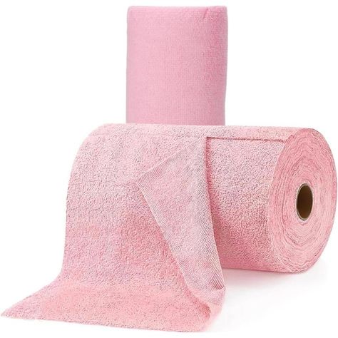 Microfiber Cleaning Cloth 40 Pack, Reusable Paper Towels Wet & Dry Cleaning Cloth 10" X 10", Kitchen Cleaning Wipes Lint Free Rags, Microfiber Towels for Cars 2 Roll (2 rolls, Pink) Kitchen Cloth, Reusable Paper Towels, Dish Rag, Cleaning Rags, Kitchen Cleaning Supplies, Microfiber Cleaning Cloths, Microfiber Towel, Washing Dishes, Paper Towels