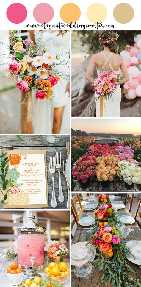 Wedding Color Schemes Summer, Wedding Color Palette Summer, Wedding Themes Spring, Best Wedding Colors, Wedding Themes Summer, Summer Wedding Decorations, Winter Wedding Colors, Spring Wedding Colors, Summer Wedding Colors