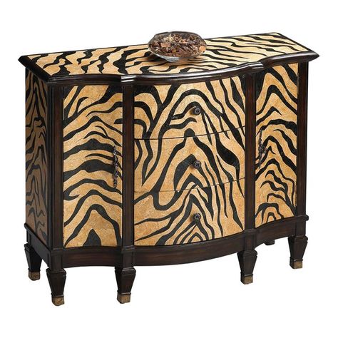 Heritage Zebra Console Cabinet in Distressed Black Safari Theme Bedroom, Animal Print Furniture, Eclectic Side Table, Console Chest, Trending Furniture, Stripes Pattern Design, Buffet Console, Console Cabinet, Funky Furniture