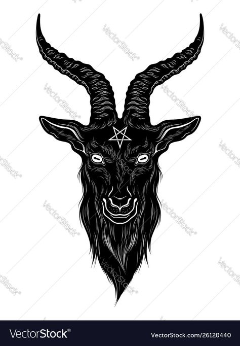 Blackwork Flash, Tattoo Goat, Demon Goat, Pentagram Tattoo, Tattoo Art Design, Bats Tattoo Design, Satanic Tattoos, Goat Head, Bat Tattoo