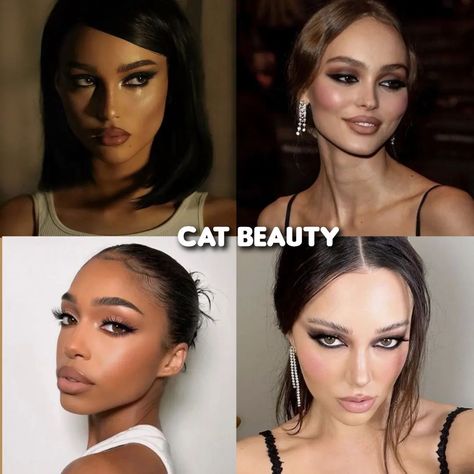 Which beauty You are ?? Fox beauty eyes Cat beauty long face Deer beauty doe eyes and small nose Bunny beauty round face and small nose • • • • Collab with @post4thegirlies follow her for more #foxbeauty #catbeauty #beerbeauty #bunnybeauty #tips #beauty Cat Pretty Face Makeup, Cat Pretty Face Features, Makeup For Cat Face Type, Cat Beauty Face Type Makeup, Fox Beauty Face, Cat Face Type Makeup, Fox Pretty Face, Animal Pretty Face Types, Feline Eyes Natural