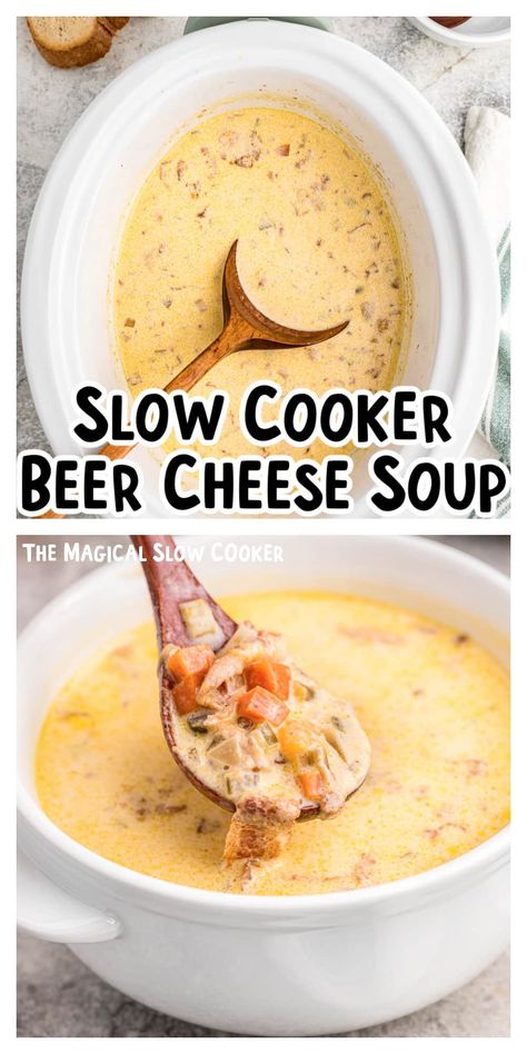 Beer Cheese Soup Crockpot Slow Cooker, Beer Cheese Sausage Soup, Crock Pot Beer Cheese Soup, Jack Astors Beer And Cheddar Soup, Cream Based Soups Crock Pot, Crockpot Cheese Soup, Best Creamy Soup Recipes, Cheese Soup Crockpot, Crockpot Beer Cheese