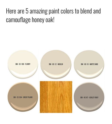 Paint Colors With Light Oak Floors, Oak Cabinet Paint Colors, Honey Oak Color Scheme, Gunstock Oak Floors Living Room, Paint Color For Oak Trim, Golden Oak Trim Paint Colors, Honey Colored Oak Floors, Light Oak Floors Bathroom, Yellow Wood Floors Paint Colors