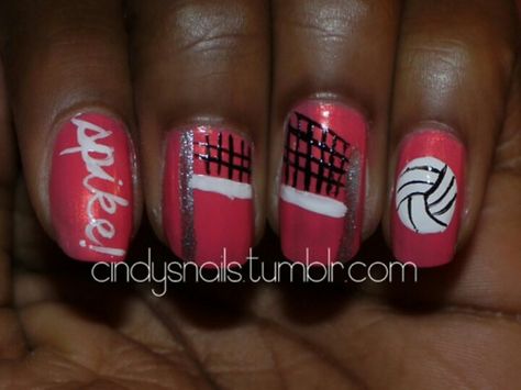 Volleyball Nails Designs, Volleyball Nail Art, Volleyball Nails, Sports Nail Art, Football Nail Art, Sports Nails, Football Nails, Volleyball Net, Vacation Nails