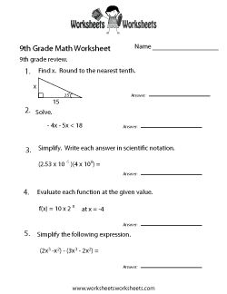 9th Grade Math Worksheets - Free Printable Worksheets for Teachers and Kids 10th Grade Math Worksheets, 10th Grade Math, 9th Grade Math, Spanish Printables, Probability Worksheets, Greek Meaning, Biology Worksheet, Math Practice Worksheets, Maths Paper