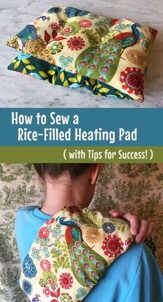 Sew a Microwavable Rice-Filled Heating Pad using this tutorial with tips for success. Sewing Tips, Rice, Pillows, Sewing Projects, Sewing, Diy Heating Pad, Heating Pad, How To Sew, Throw Pillows