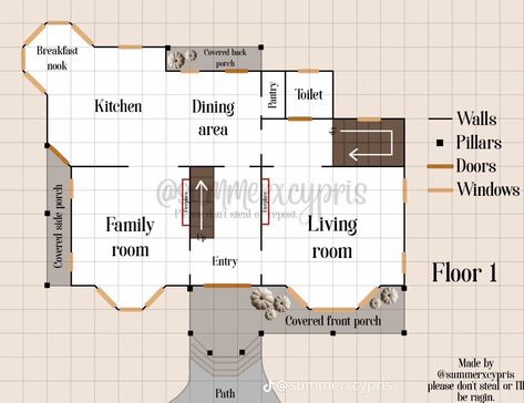 Sims 4 Houses Layout, Bloxburg Decals Codes Aesthetic, Bloxburg Decals Codes, House Floor Design, Sims House Plans, Future Apartment Decor, Simple House Plans, Bloxburg Decal Codes, Sims 4 Houses