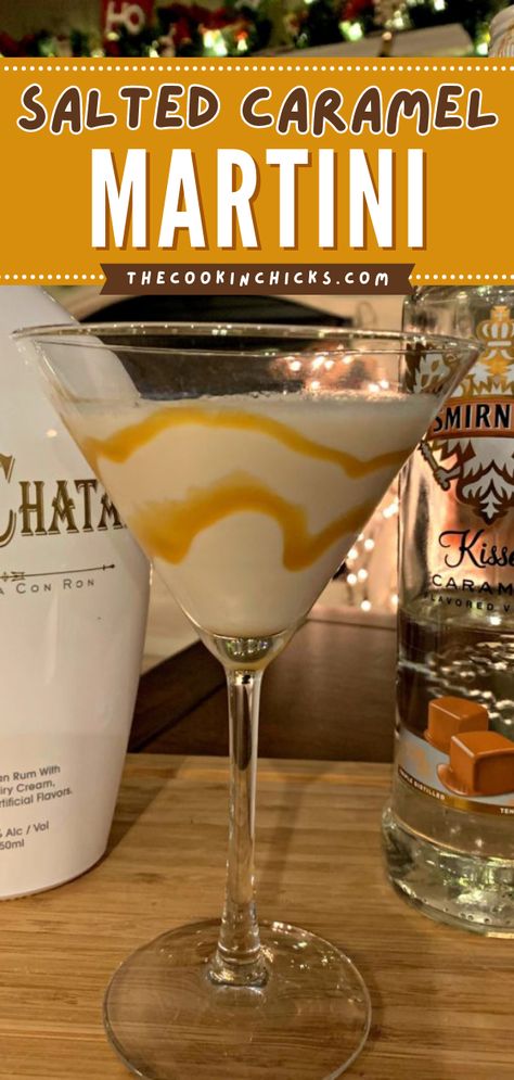 Vodka Mixed Drinks Recipes, Dessert Martini, Caramel Cocktail, Salted Caramel Martini, Salted Caramel Vodka, Caramel Martini, Vodka Mixed Drinks, Caramel Drinks, Desert Drinks