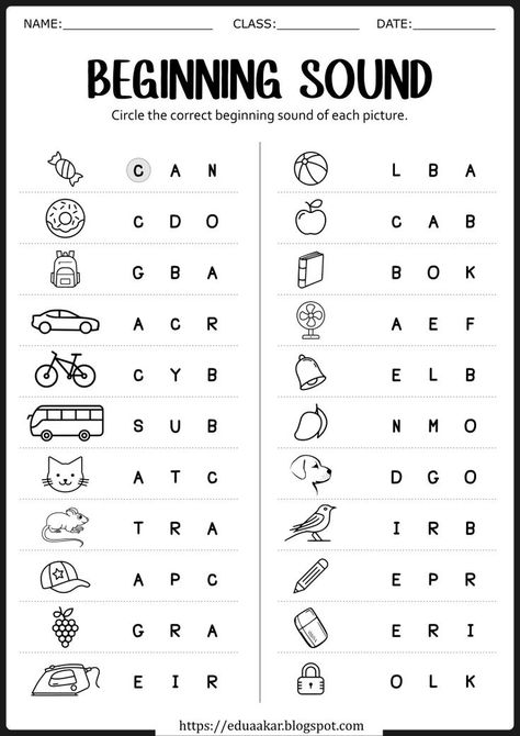 Fun Homeschool Activities Kindergarten, Thai Alphabet, Matter Worksheets, Beginning Sounds Worksheets, Summer Worksheets, Kindergarten Phonics Worksheets, English Worksheets For Kindergarten, Homeschool Lessons, Homeschool Preschool Activities