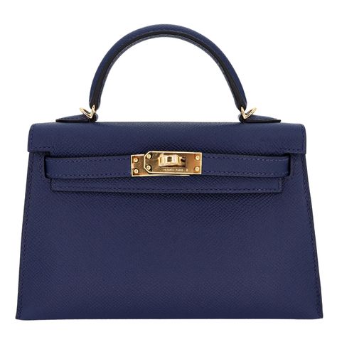 Mini Kelly – Privé Porter Blue Birkin, Mini Kelly, Hermes Style, Navy Bag, Kelly Bag, Luxury Purses, Leather Hardware, Hermes Handbags, Hermes Bags