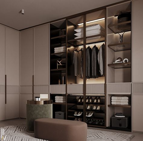 Master Bedroom. :: Behance Walk In Closet Wardrobe Design, Modern Wood Wardrobe, Walk In Wardrobe Ideas Master Bedrooms, Wood Wardrobe Design, Wardrobe Design Bedroom Sliding, Wardrobe Internal, Wardrobe Internal Design, Wardrobe Laminate, Walk In Wardrobe Design