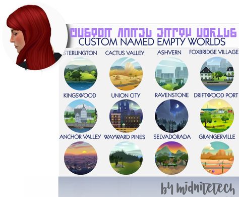 Mod The Sims - Custom Named Empty Worlds Save Sims 4 More Worlds Mod, Sims 3 Custom Worlds, World Names, Sims Royal, Mods Ts4, Mods Sims 4, Sims 4 Couple Poses, Ts4 Mods, Sims 4 Traits