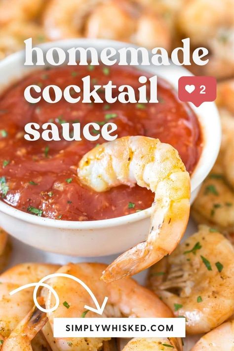 Easy Cocktail Sauce, Homemade Shrimp Sauce, Cocktail Sauce Recipes, Diy Shrimp Sauce, Recipe For Cocktail Sauce, How To Make Cocktail Sauce, Homemade Cocktail Sauce Easy, Diy Cocktail Sauce, Shrimp Sauce Recipe Easy